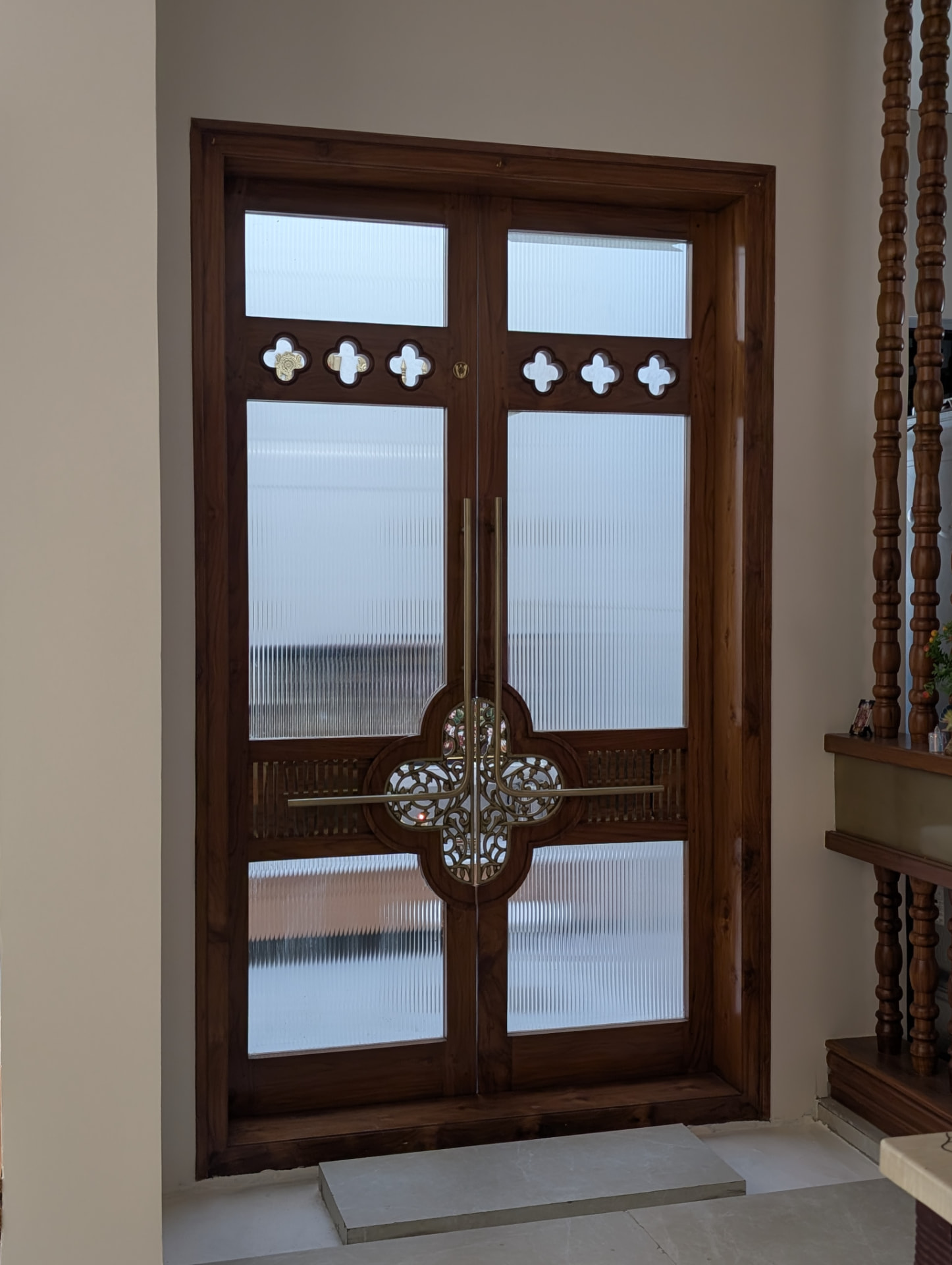 Mr. Naresh's Residence — Teak main door with brass inlay